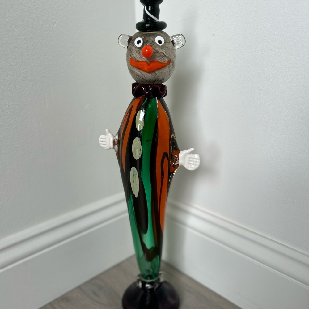 Colorful Glass Clown Figurine